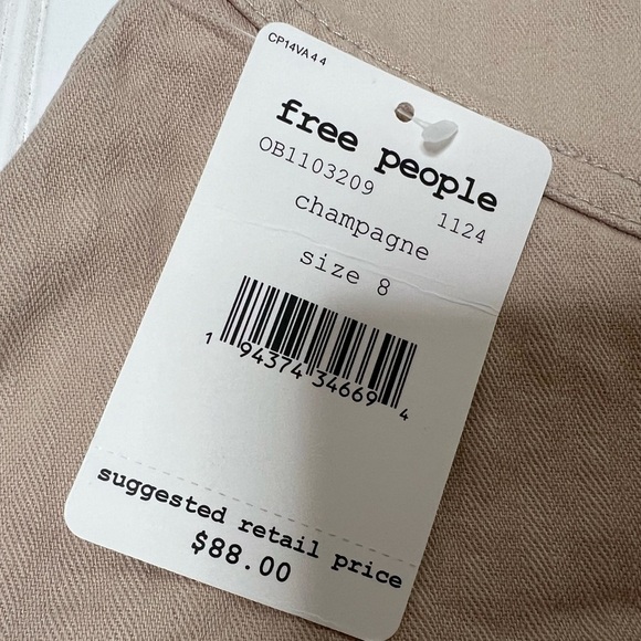 Free People Positano Tiered Mini Skirt Lace Up Back Khaki Women’s 8 NEW.   75 - Picture 3 of 4